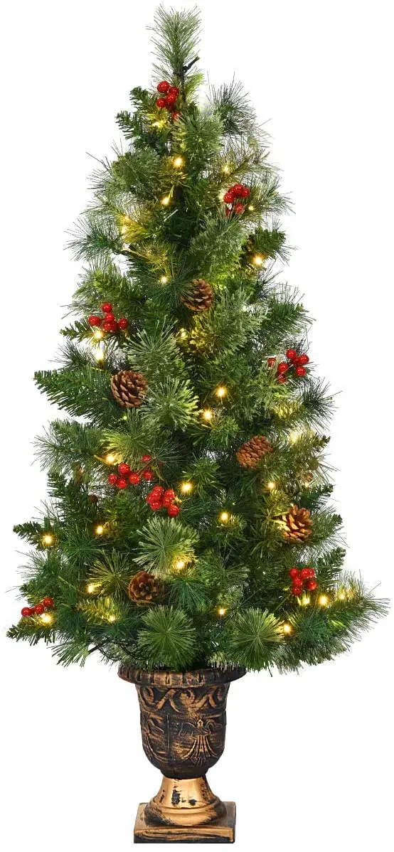 4-Foot Tabletop Pre-Lit Entrance Christmas Tree with 60 LED Lights