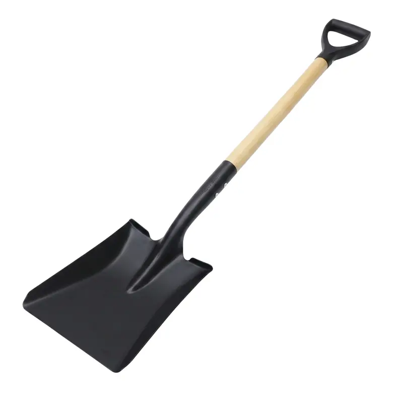 Flat-Blade Steel Shovel – Ergonomic D-Grip Design for Edging and Scooping Tasks