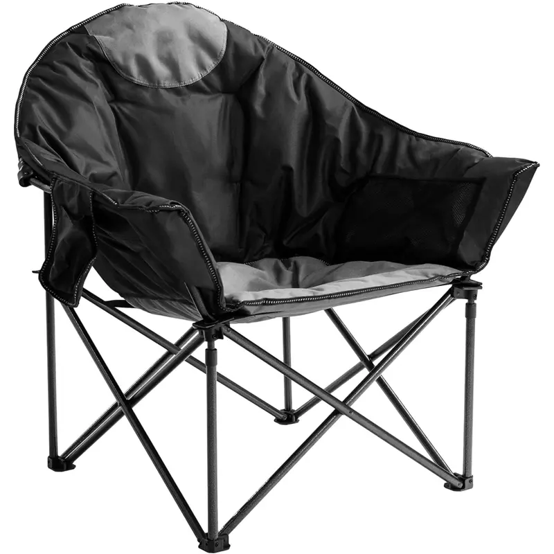 Moon Saucer Camping Chair – Extra-Large 500-Lb Capacity Foldable Seat with Cup Holder, Storage Pocket & Carry Bag