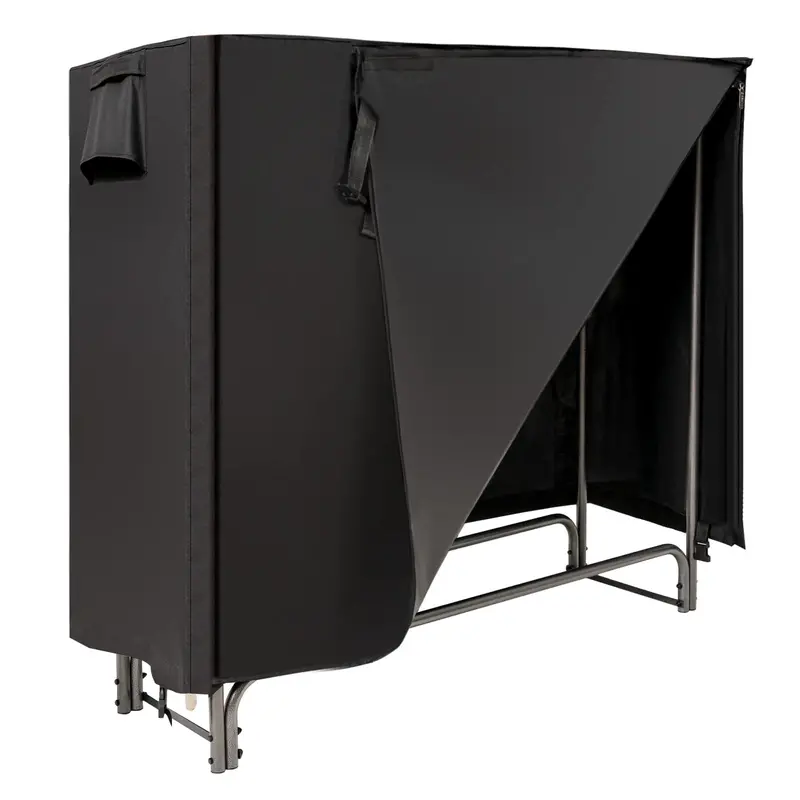 4-Foot Heavy-Duty Outdoor Firewood Rack with Weather-Resistant Cover