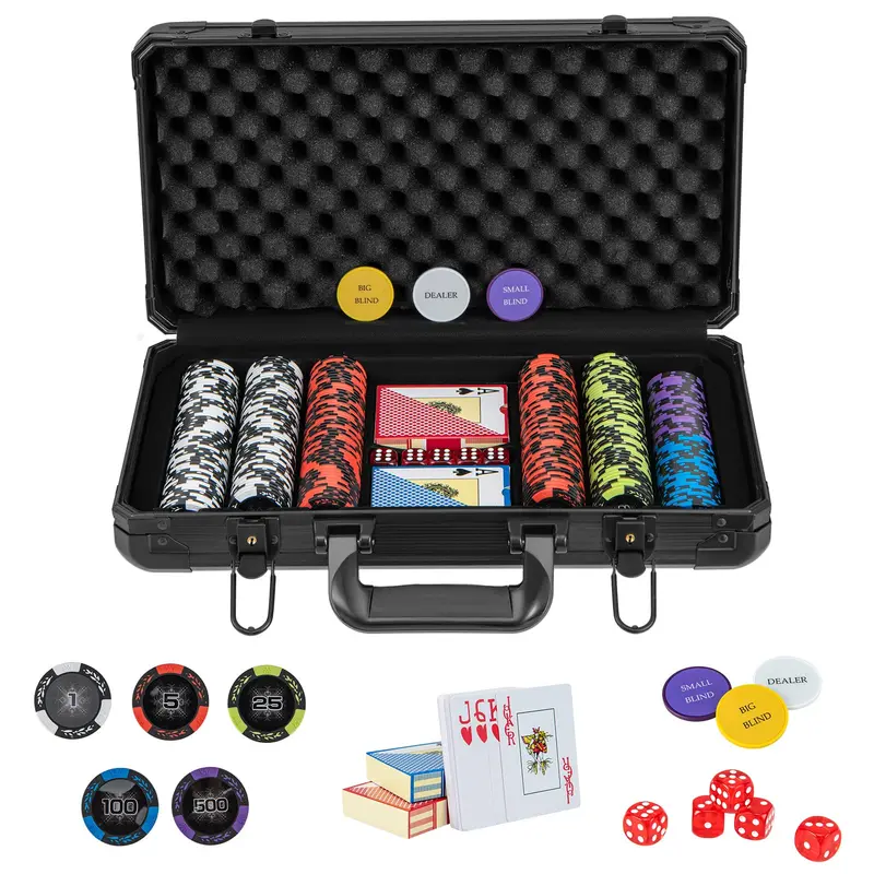 Premium Clay Poker Chip Set – 300 or 500 Pieces, 14g Each
