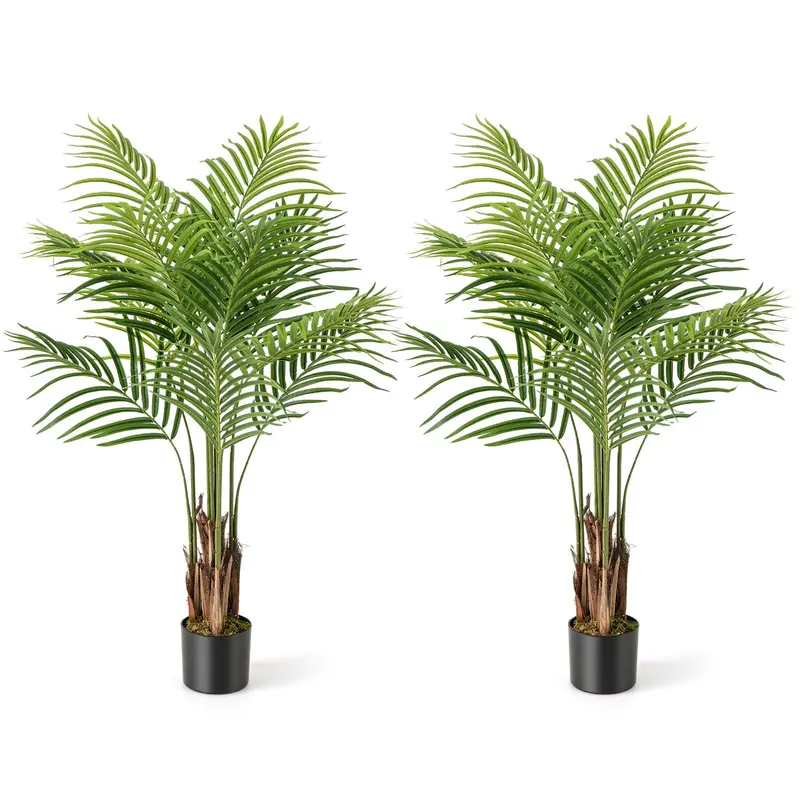 4.2-Foot Artificial Palm Tree – Realistic PEVA Foliage, Sold in Twin Pack