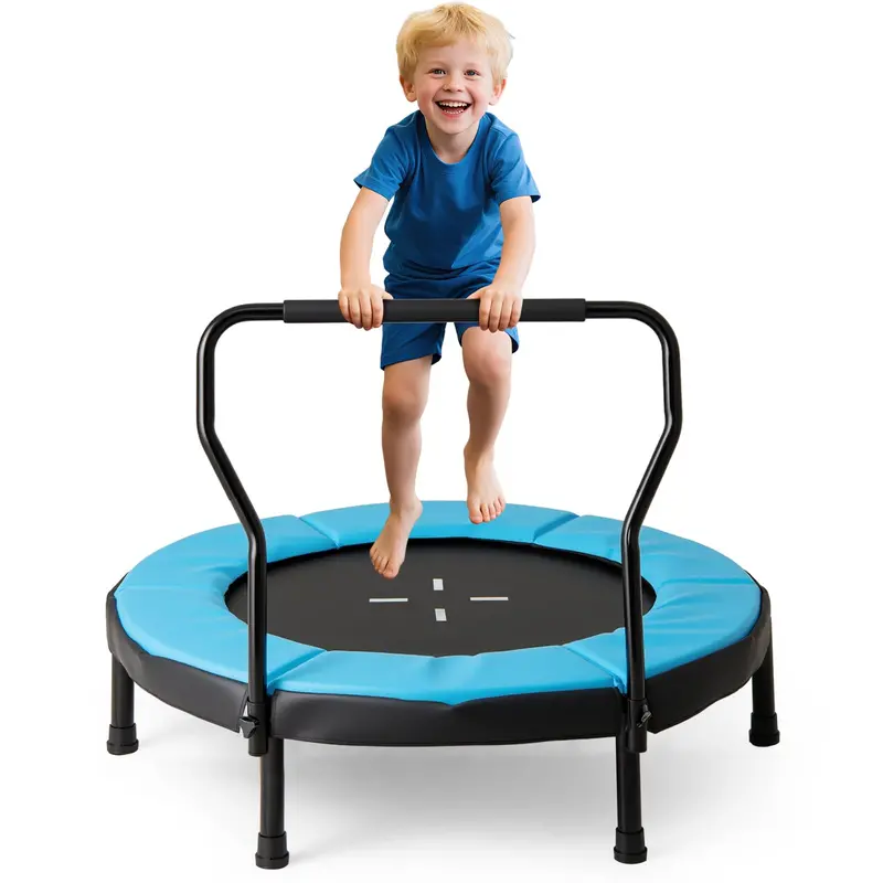 40-Inch Trampoline with Safety Pad & Foam Handlebar – Compact Bouncing Solution