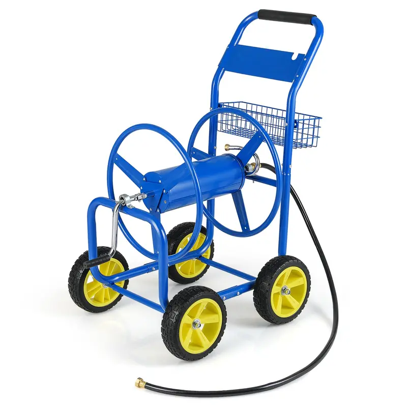 Rolling Garden Hose Reel Cart – 300 ft Capacity for 5/8″ Hose with Easy-Move Wheels