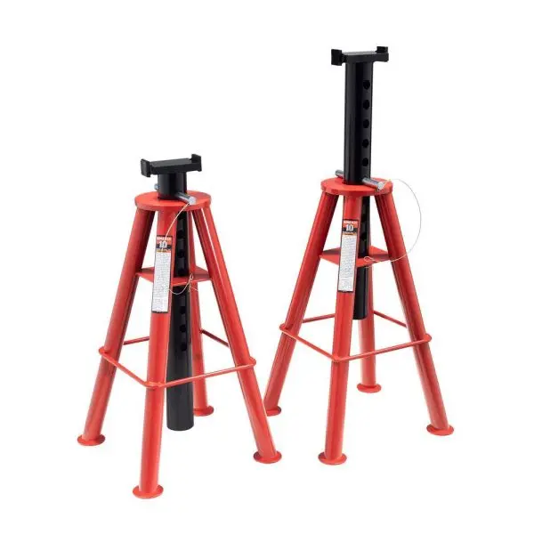 10-Ton High-Lift Pin-Type Jack Stands – Pair, Rated for 1410 lbs per stand
