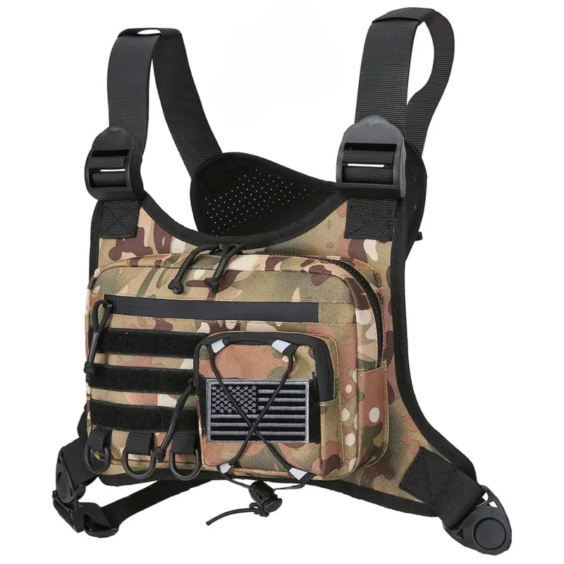 Versatile Chest Pack with Adjustable Straps and Multi-Compartment Zippered Storage