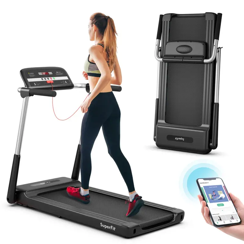 2.25 HP Compact Folding Treadmill – Superfit Model with LED Display & Smart App Control