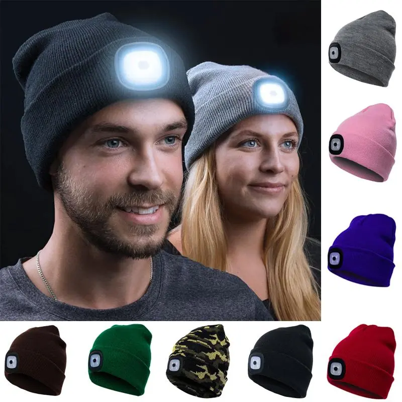 Removable LED Headlamp Beanie – Hands-Free Lighting for Hiking & Night Tasks