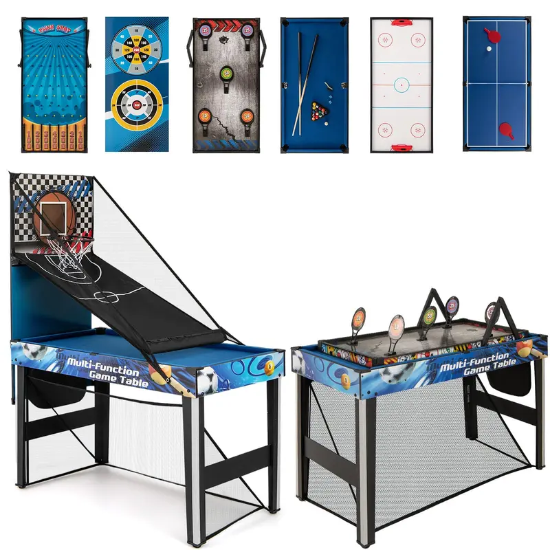 10-in-1 Convertible Game Table — 48-Inch All-in-One Entertainment Center for Parties and Family Game Nights