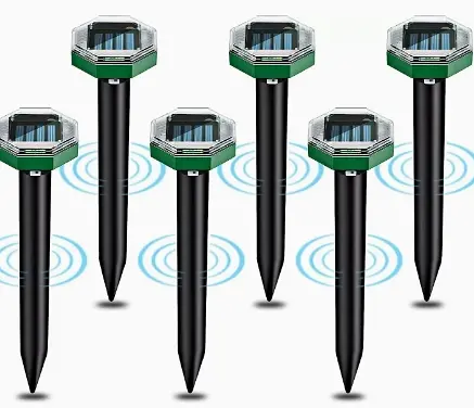 Ultrasonic Mole Repeller Set – 4-Unit Pest Deterrent for Lawns and Gardens