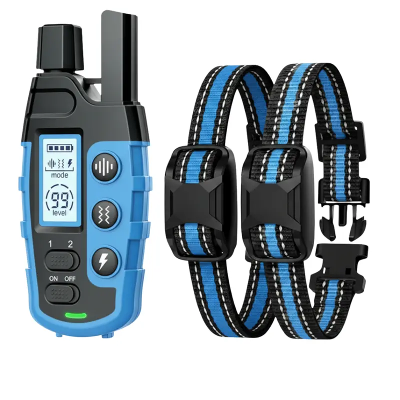 Two-Dog Remote Training Collar Set with Dual-Channel Transmitter