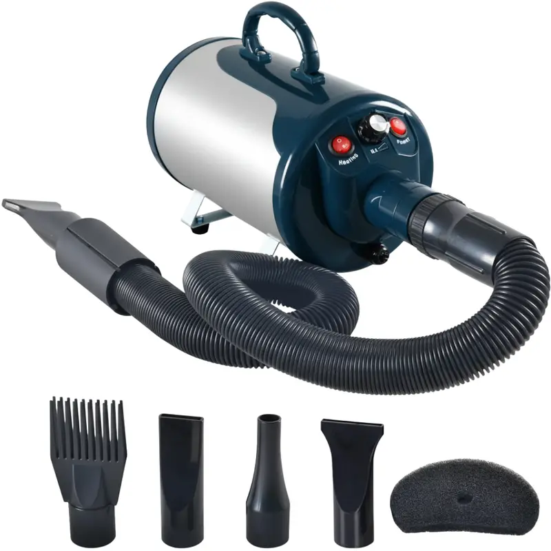 Professional Force-Dry Grooming Blower for Dogs – Heated & Adjustable Airflow