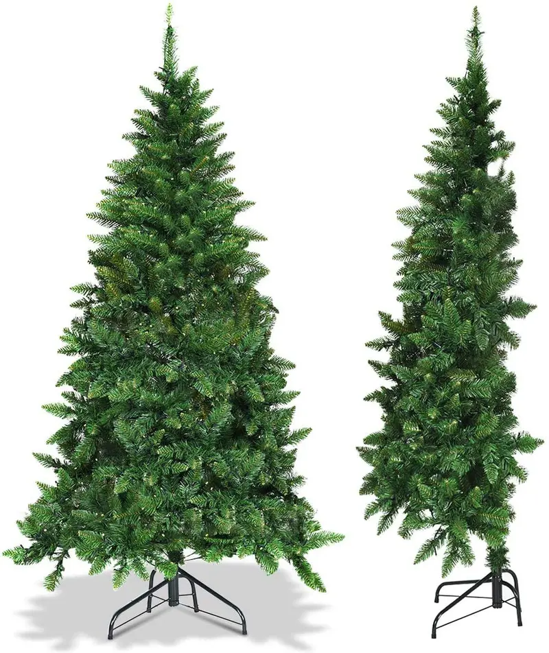 5-Foot and 6-Foot Half-Tree Designs — Space-Saving Pre-Lit PVC Christmas Trees