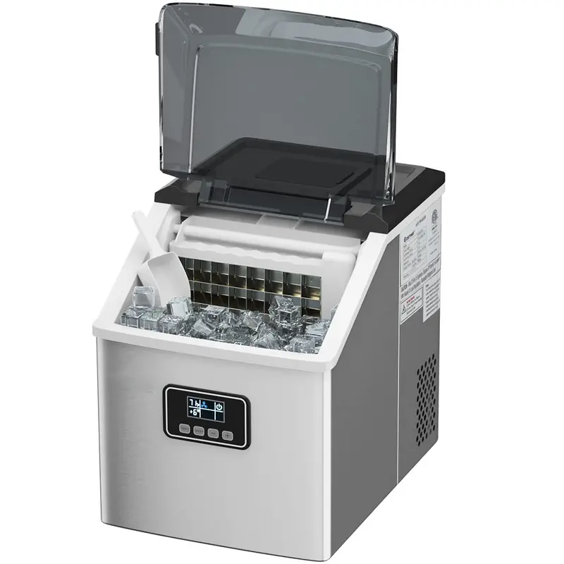 Stainless Steel Countertop Ice Maker – 48 lbs/24 Hours with Self-Cleaning Function