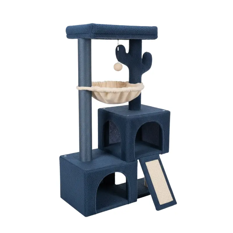 Premium Cat Tree Tower – Twin Condos, Hammock, and Natural Sisal Scratching Posts