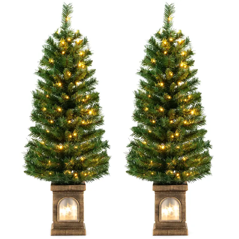 4-Foot Pre-Lit Entryway Christmas Tree for Small Spaces