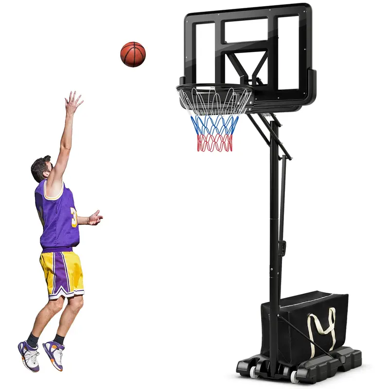 Height-Adjustable Portable Basketball Hoop – 5-Tier Outdoor Goal System (8–10 ft Range)