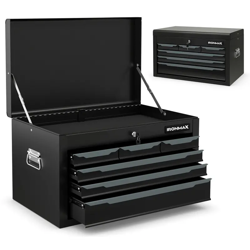 24-Inch Steel Tool Chest – 6-Drawer Heavy-Duty Toolbox with Top Lid Storage & Automatic Lock System