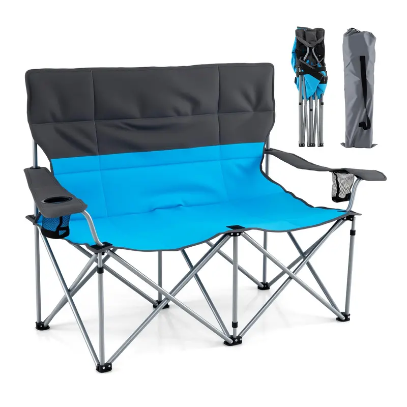 Dual-Seater Folding Camping Couch – Compact Double Chair for Outdoors