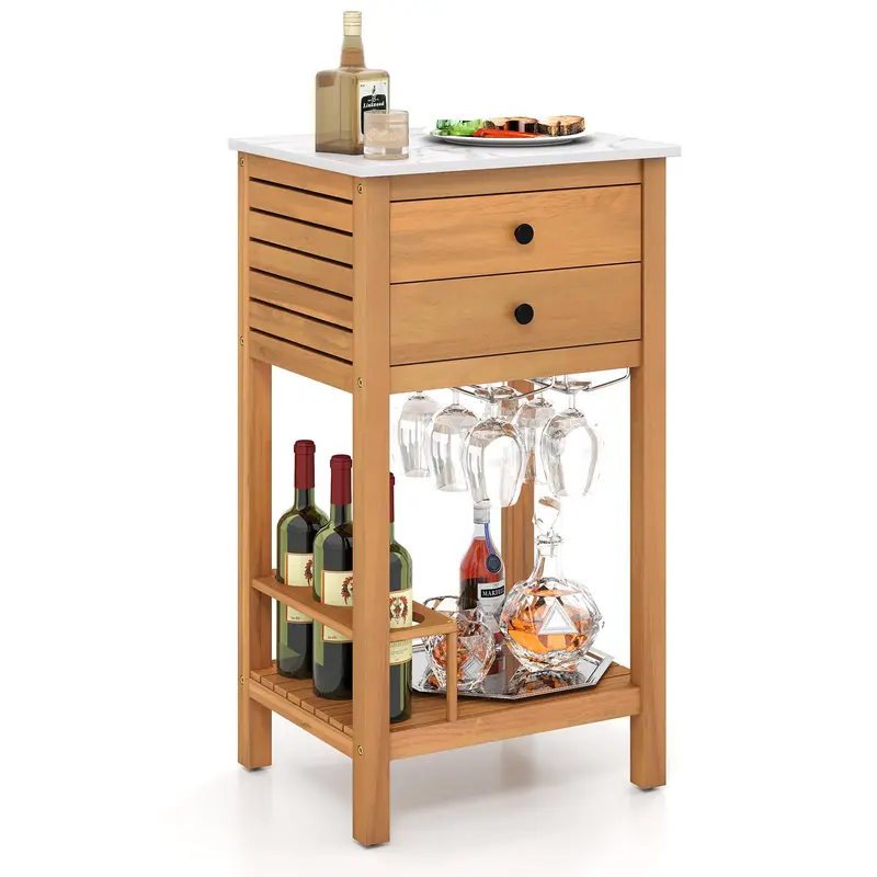 Backyard Bar Buffet Sideboard – Weather-Resistant Outdoor Serving Cabinet for Deck or Garden