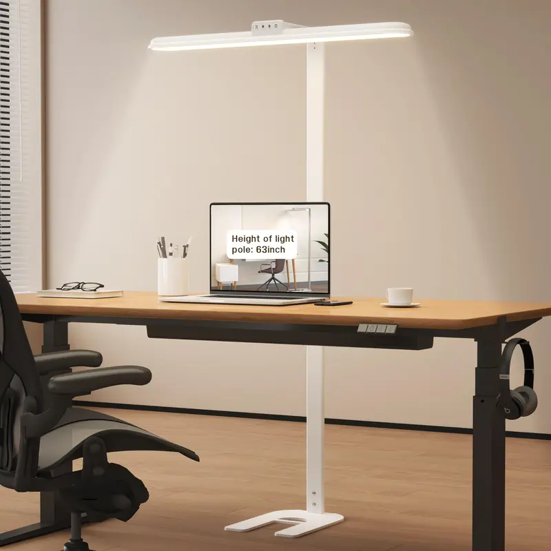 Dual-Head LED Desk Lamp for Home Office – 24W Dimmable, 5 Color Temperatures & Brightness Levels, Flexible Gooseneck Design
