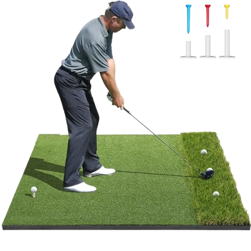 60″ × 48″ Dual-Zone Golf Training Mat for Realistic Indoor/Outdoor Swing Practice