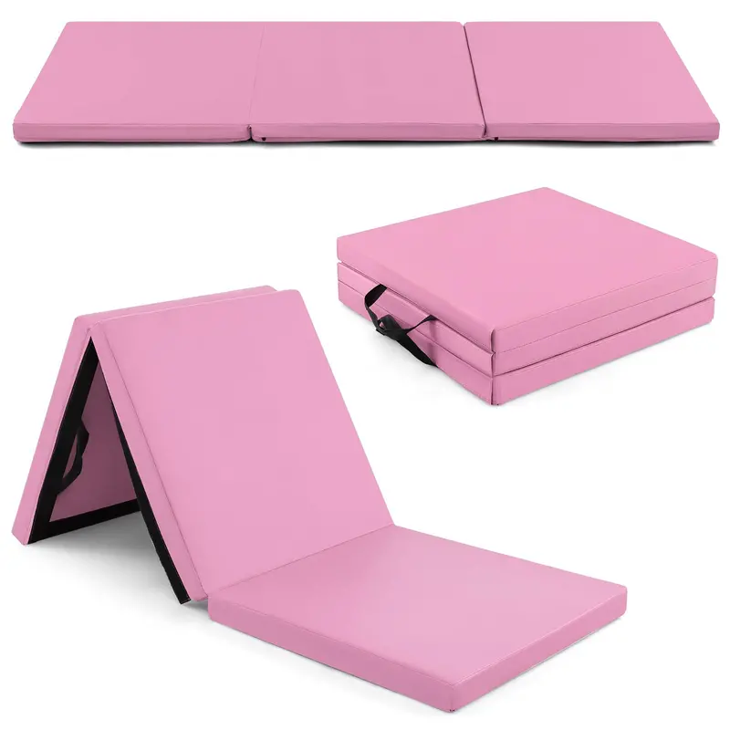 6′ x 2′ Tri-Fold Exercise Mat – 2-Inch Dense Foam Tumbling Pad with Integrated Carrying Handles