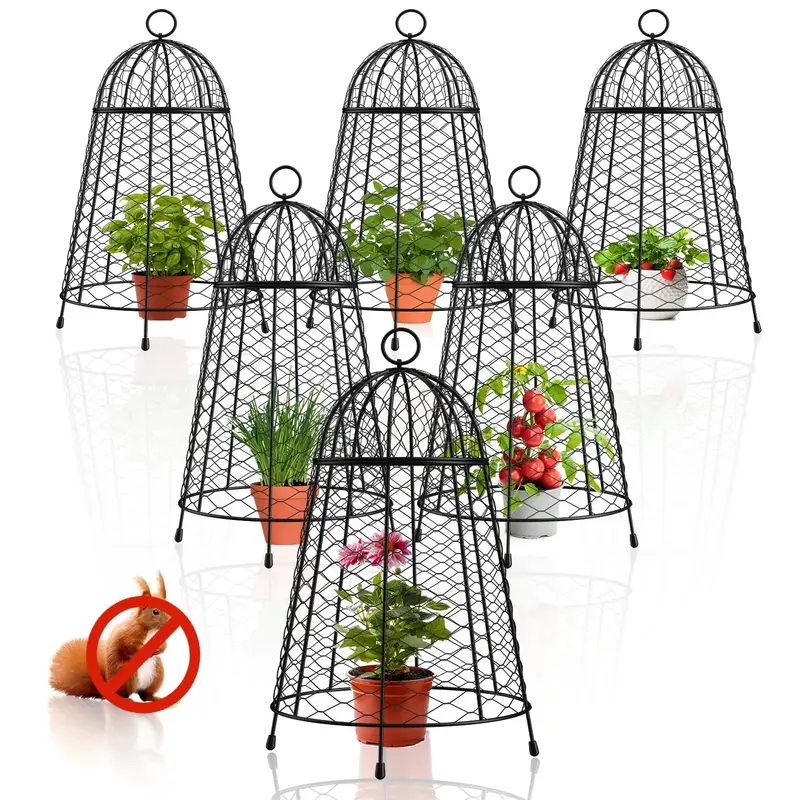 Yolid 6-Pack Garden Cloches – Wire Mesh Plant Protectors for Seedlings