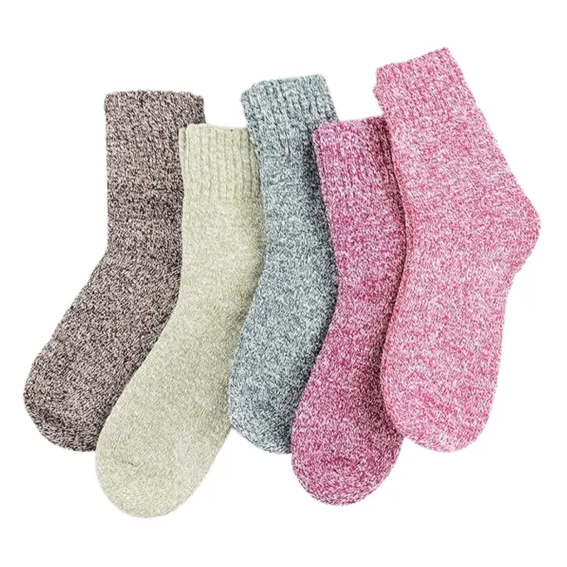 5-Pair Women’s Wool-Blend Mid-Calf Winter Socks for Warmth & Comfort
