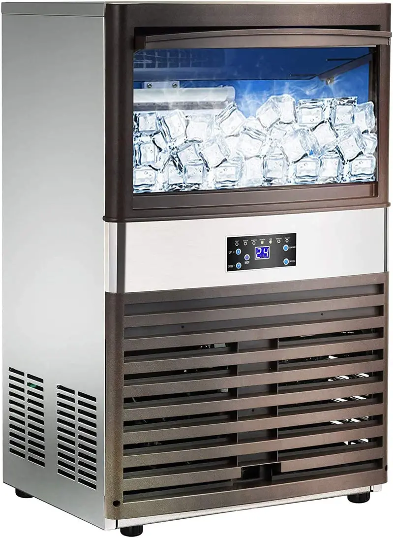 YUTGMasst 110 lbs/24-Hour Commercial Ice Maker – Stainless Steel Freestanding Air-Cooled Ice Machine