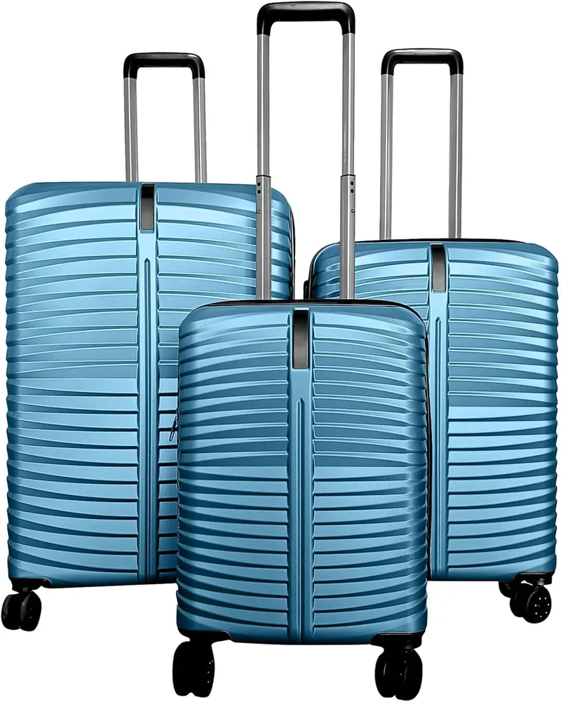 Lightweight 3-Piece Hardshell Spinner Luggage Set — 20/24/28 Inch (Pin Stripe Design)