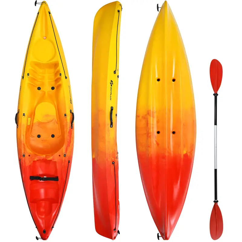 10.2-Foot Portable Sit-On-Top Kayak – Compact Recreational Design for Easy Transport