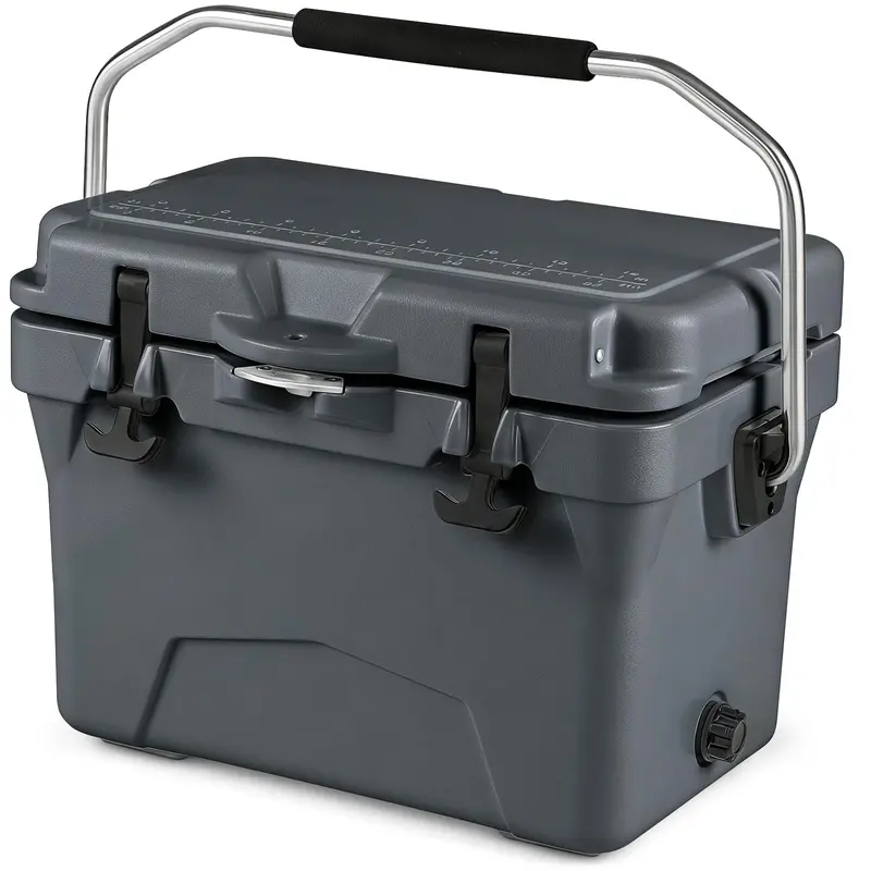 20-Quart Insulated Ice Chest – Portable Handles, Built-in Cup Holders & Measuring Ruler