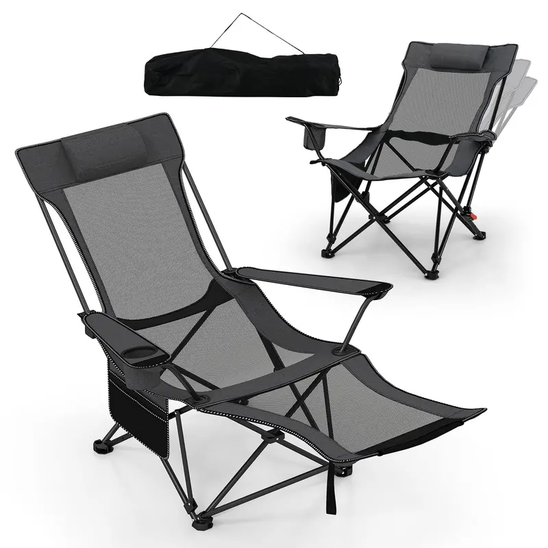 Adjustable 4-Position Folding Beach Chair with Carry Bag & 330-Pound Rating