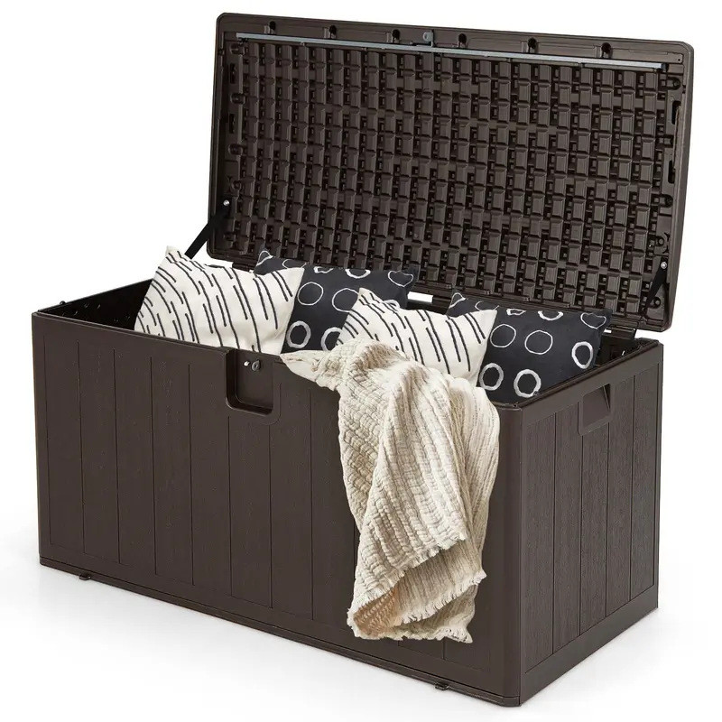 105-Gallon Lockable Deck Storage Box for Patio Cushions and Furniture