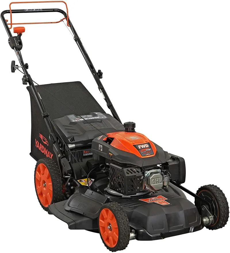 YG2860 Gas Lawn Mower – 22″ Self-Propelled, 201cc CVT Drive, High-Wheel 3-in-1 Functionality