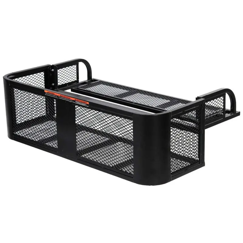 ATV/UTV Rear Drop Cargo Basket – Heavy-Duty Universal Steel Mesh Carrier (Black)
