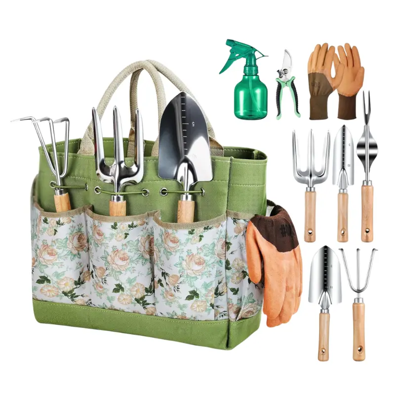 Premium Stainless Steel Garden Tool Set with Durable Storage Tote
