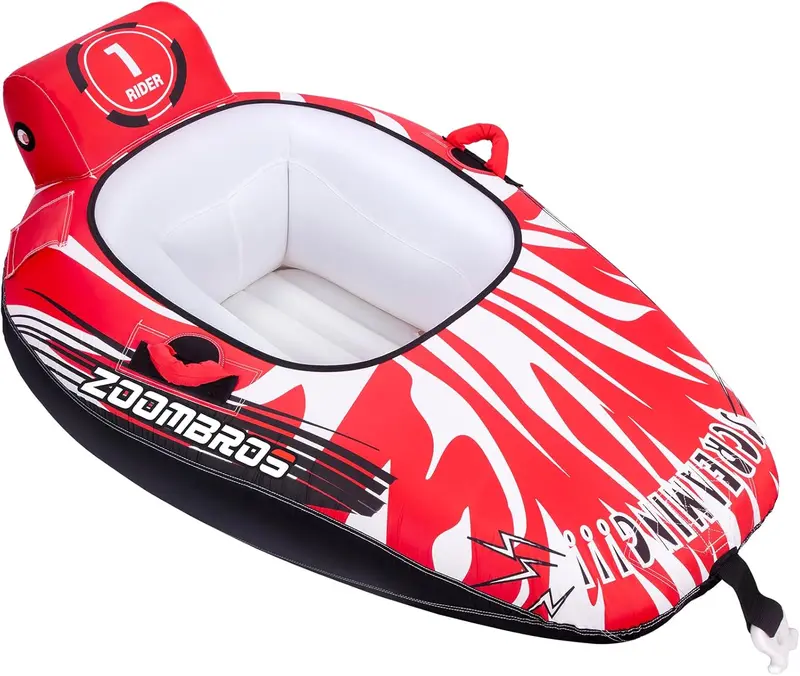 ZOOMBROS 2-Person Towable Tube – Secure Cockpit Seating for Family & Kids’ Water Safety