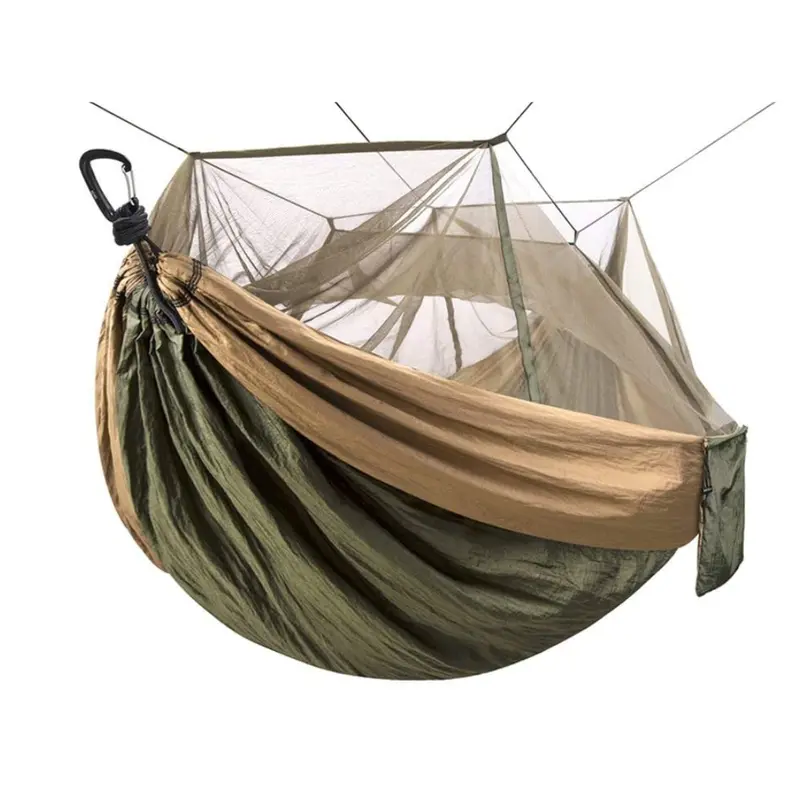 Double-Layer Camping Hammock – 78″ × 118″ with Integrated Insect Mesh