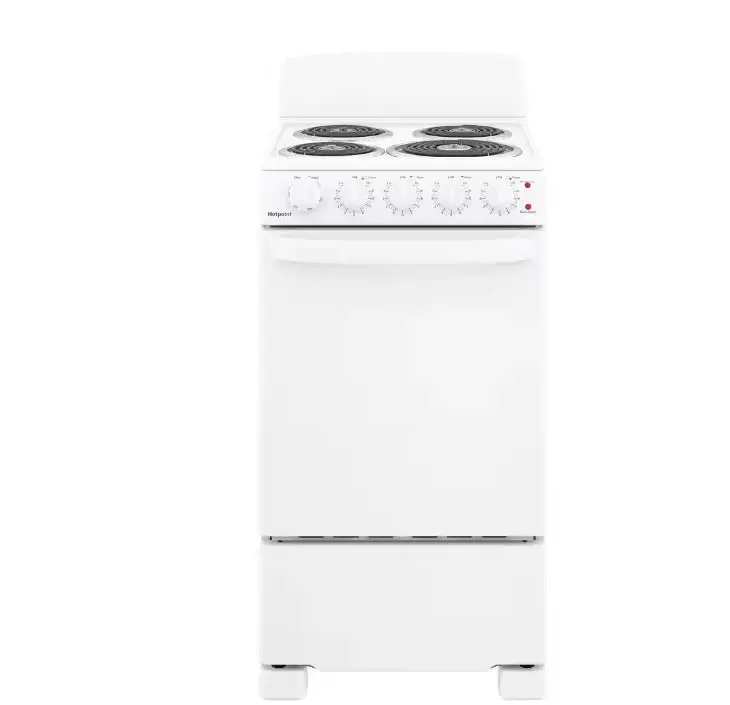 20-Inch 4-Burner Electric Range – Freestanding White Cooktop Oven Combo for Compact Kitchens
