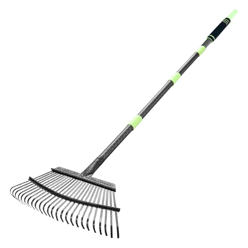 Extendable Steel Leaf Rake – 25-Tine Adjustable Garden Rake for Efficient Cleanup