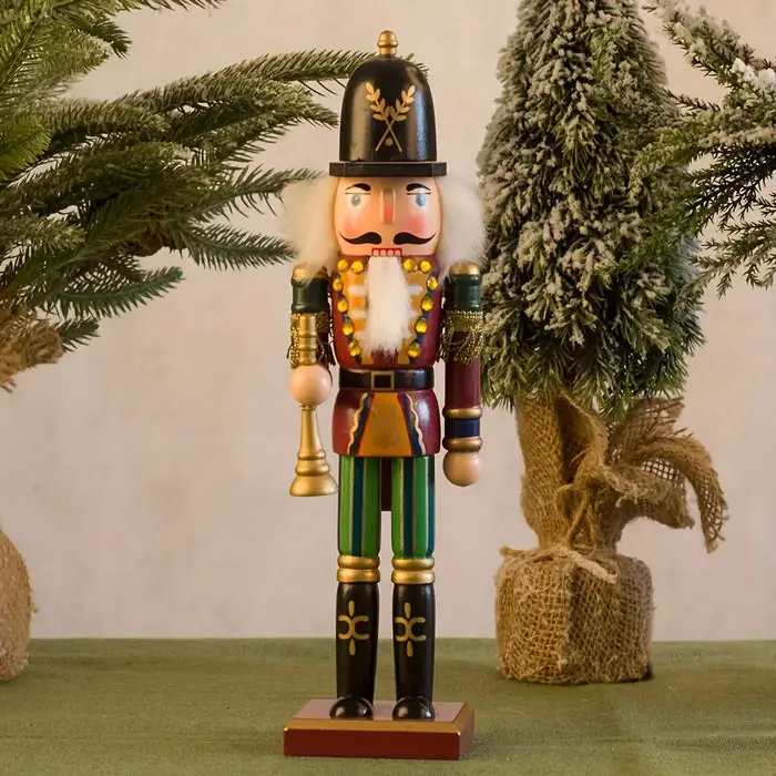 BowLift Nutcracker Soldier Figurine – Hand-Painted Wooden Christmas Ornament with Classic Charm