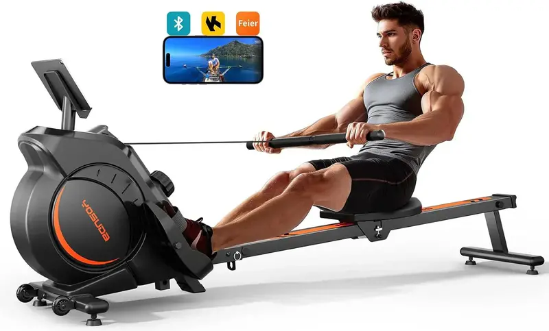 YOSUDA Bluetooth-Enabled Magnetic Rowing Machine for Home Workouts