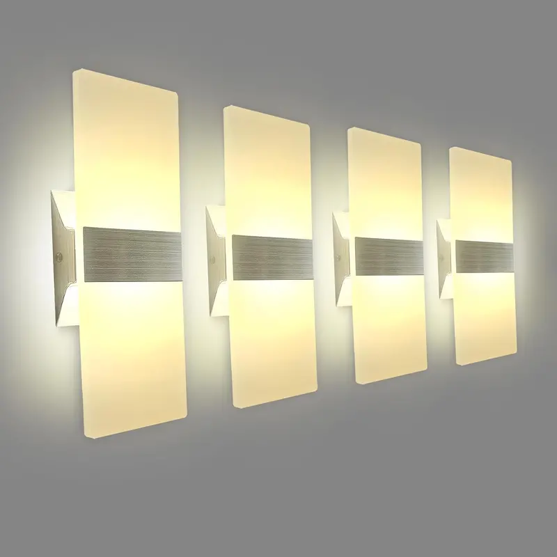 Hardwired Modern Wall Sconce Set – 2-Pack Up/Down 10W Cool White Indoor Lighting