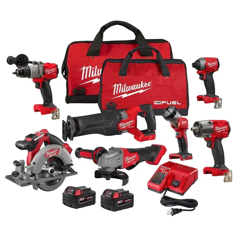 FUEL 18V M18 Lithium-Ion Brushless 7-Tool Combo Kit – Includes 5.0Ah Batteries