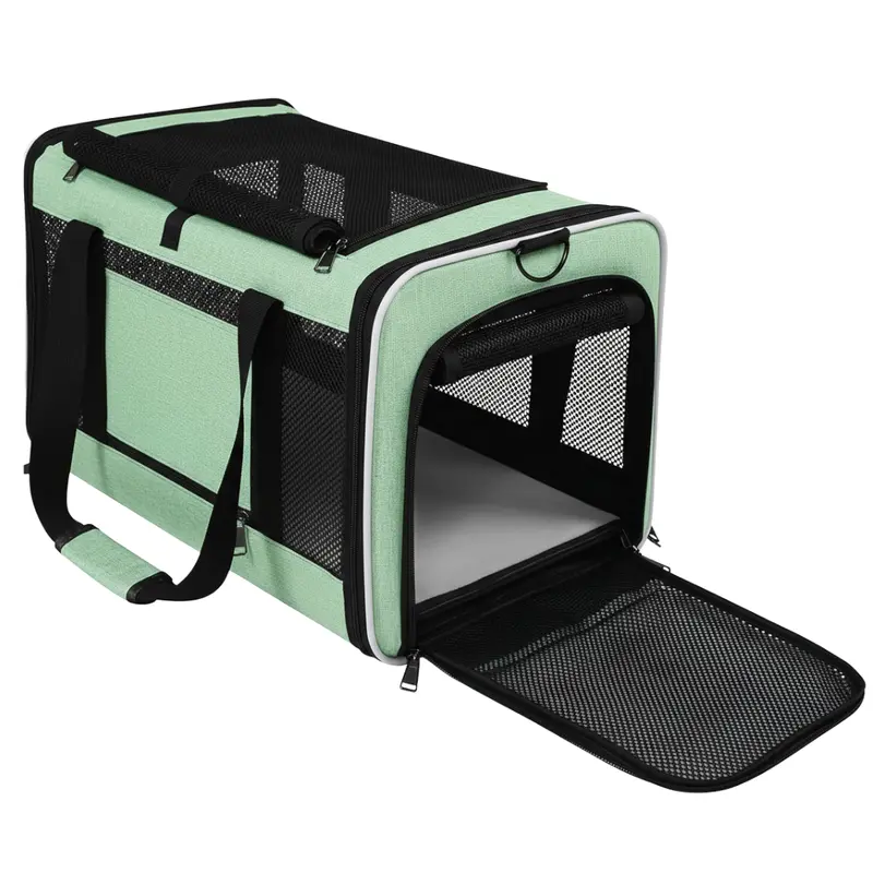 Foldable Soft Pet Carrier with Top/Side Access and Ventilated Panels
