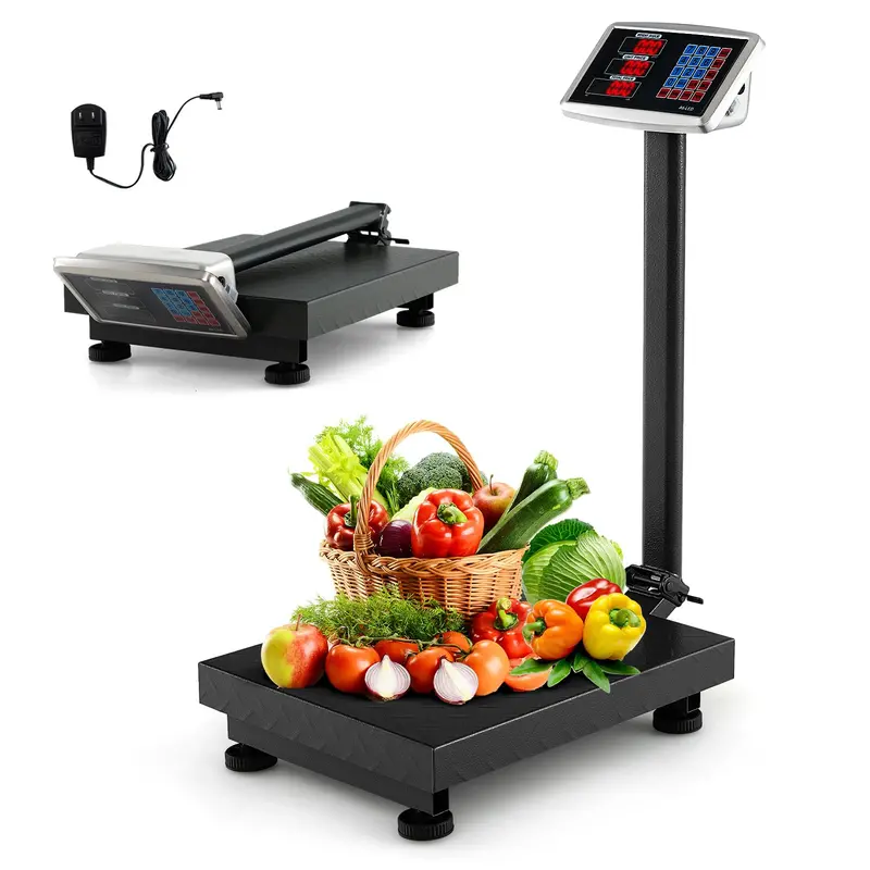 Commercial-Grade Digital Platform Scale – 660 lb Capacity with LB/KG Conversion & Price Calculation