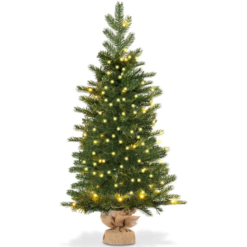 3-Foot Pre-Lit Slim Christmas Tree – Hinged Artificial Fir Design