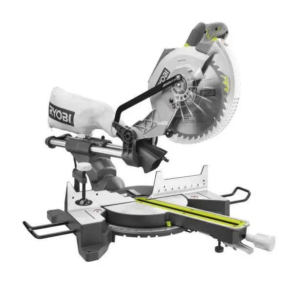 10-Inch Corded Sliding Compound Miter Saw – 15-Amp with LED Cutline Guidance